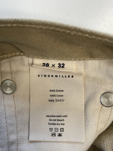 SIMON MILLER Jeans Mens 28x32 (Actual 27x31) Tan Pants Button Fly Denim Modern - Picture 7 of 14