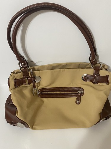 etienne aigner purse leather and canvas