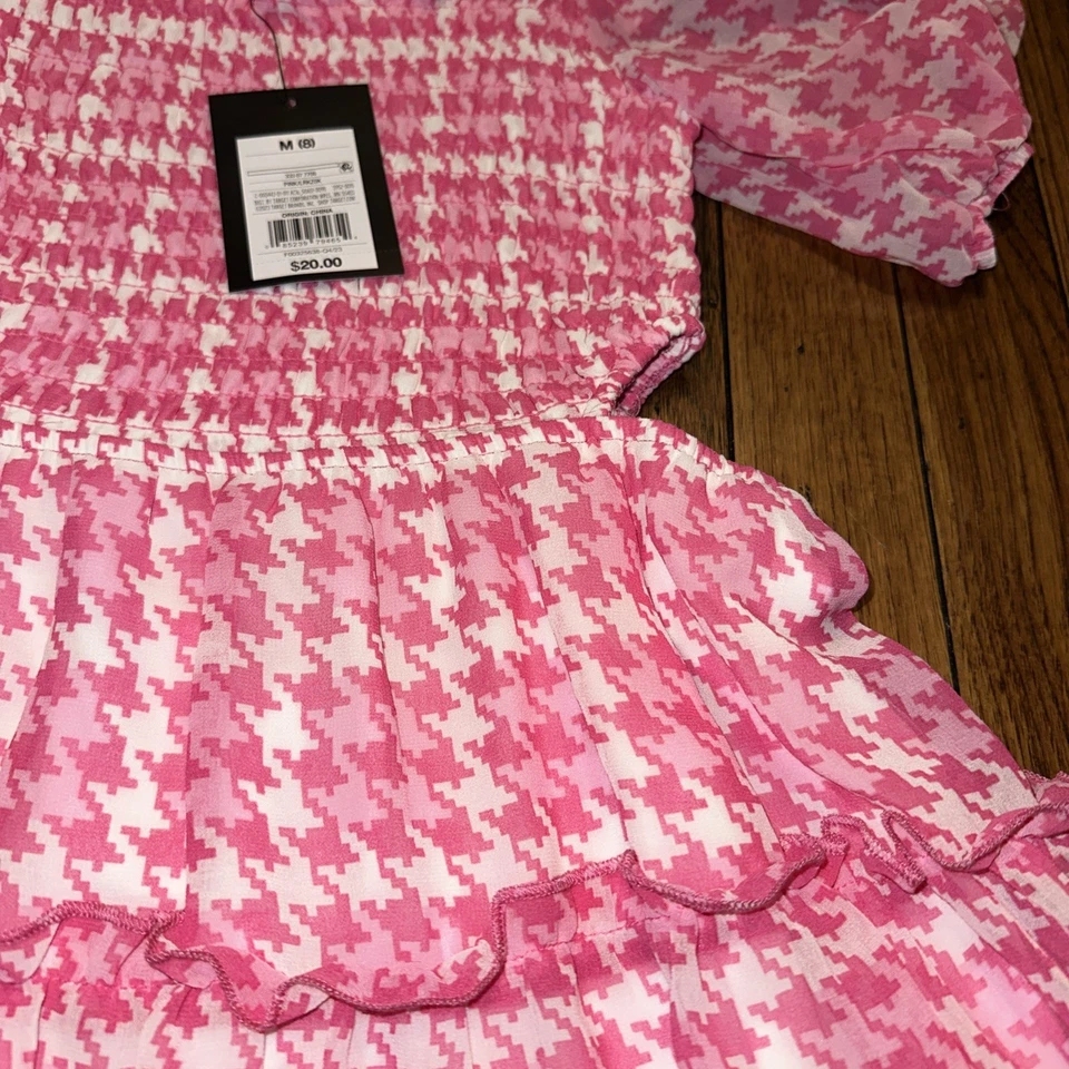 Art Class Girl's Pink & White Smocked Cut Out Lined Twirl Dress Size 8/M NWT - Image 3 of 4