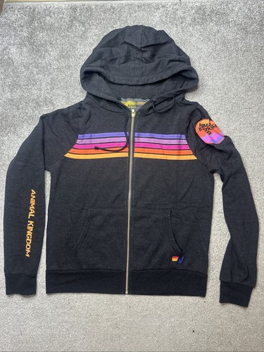 AVIATOR NATION x ANIMAL KINGDOM 5 Stripe Hoodie Size M Promo TNT Zip Up Sweater