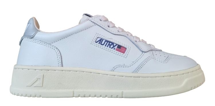 Zapatillas unisex de piel Autry Medalist TB02, blancas y plateadas
