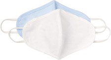 Kids 2-Layer Reusable Face Cover Pack of 2 , Blue/White