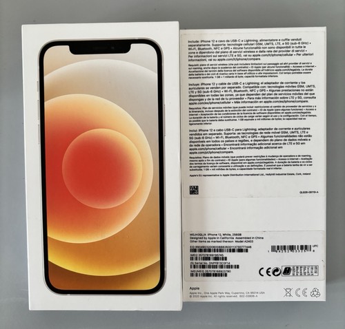 Caja Original De Apple Para Iphone 12 White 256Gb Excelentes Condiciones A2403 - Zdjęcie 2 z 3