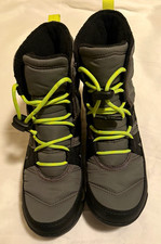 Sorel Whitney Unisex Kids Snow Boots Lace Up Lined Faux Fur Gray US 4 EU 35