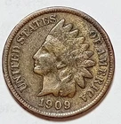 Indian Head Penny Lot of "1"VERY NICE 1909 GOOD OR BETTER° $ FREE SHIPPING $#165