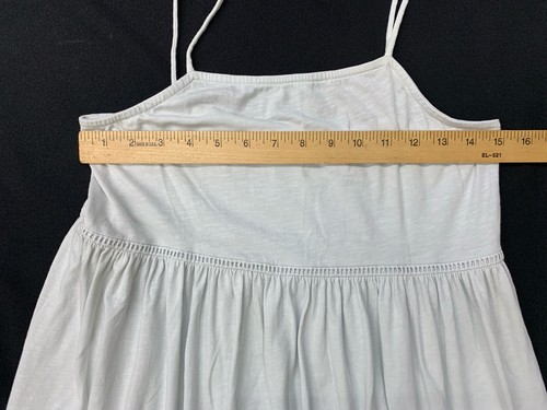 SUNDRY Stufen Babydoll Midi Sommerkleid Gr. 0 US XS hellblau Baumwolle Strick Strand - Bild 6 von 12