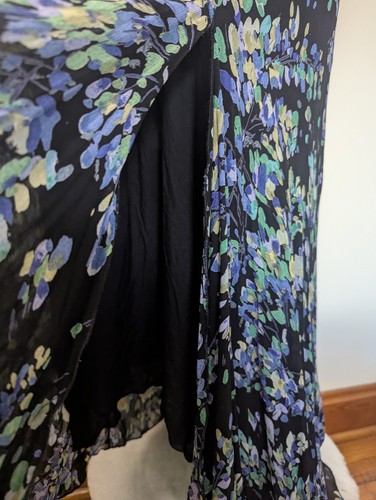 Temptation Y2K Dark Floral Midi Dress L Fairy Grunge - Picture 5 of 10