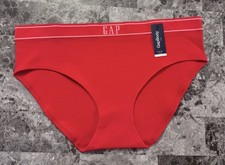 NWT GAP BODY LARGE RED RIBBED STRIPE LOGO WAISTBAND SEAMLESS HIPSTER PANTIES