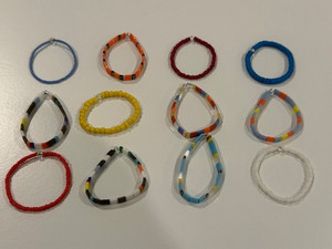 WHOLESALE Lot of 12 New Baby Child Stretch Bracelets-Tila, Seed, Heishi-1.4"