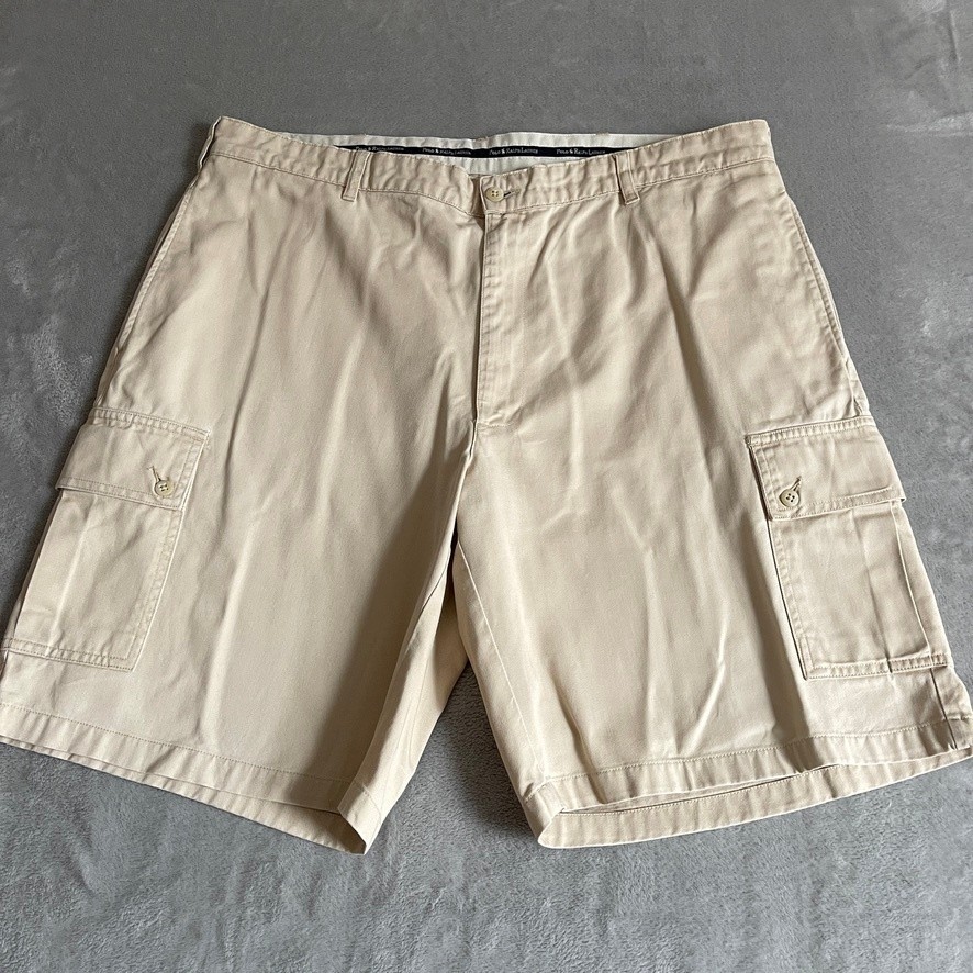 Polo Ralph Lauren Vintage Cargo Shorts Mens W38 Beige Cotton Twill Classic Fit