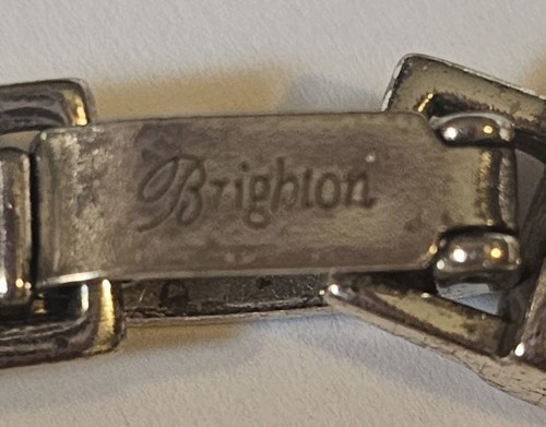 Brighton Americana ID Bracelet Silver Red White & Blue Crystals - Picture 4 of 6