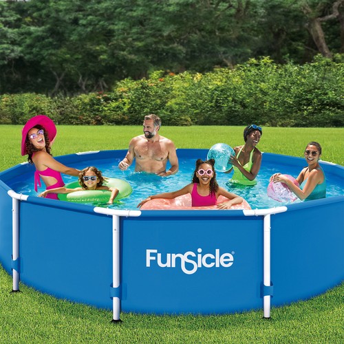 Funsicle 12' x 30" Outdoor Activity Round Frame Above Ground Swimming Pool Set - Picture 2 of 8