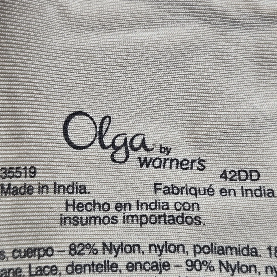 Olga By Warner's Women Bra 42DD Beige Floral Minimizer Underwired Lace - Image 3 of 4