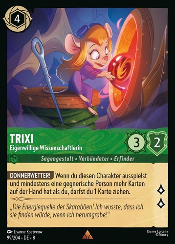 Disney Lorcana Trixi - Eigenwillige Wissenschaftlerin 8JAF-099 Rare Deutsch Boos
