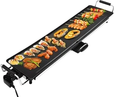  Nonstick Extra Larger Griddle Grill-35" Teppanyaki Grill BBQ with Adjustable 