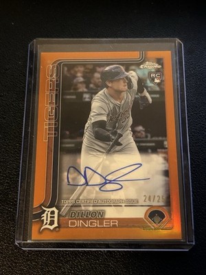 2025 Topps Chrome Rookie Auto Dillon Dingler #RA-DD True Orange Refractor /25 RC