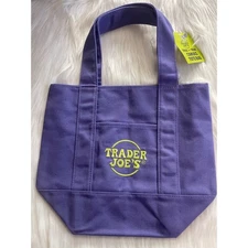 Trick or Treat  Trader Joe's Mini Halloween Purple Canvas Tote Bag New