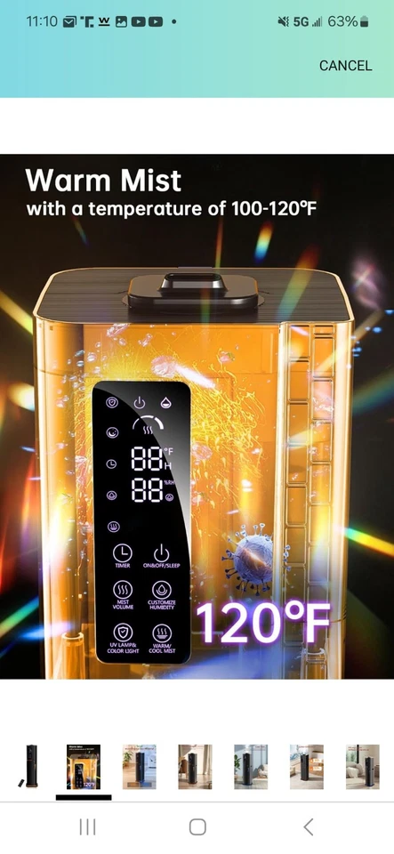 Humidifier for Bedroom,Large Room,Home,Office,Plants, 2.64gl. (See Discription) - Image 2 of 4