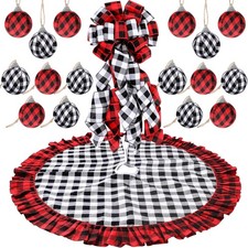 Christmas Decorations Buffalo Plaid 12 x 33 inches, Red Black White