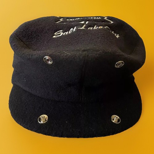 Roots Cap Vtg 2002 Canada Black Newsboy Salt Lake City Winter Olympic Small New - Picture 2 of 9