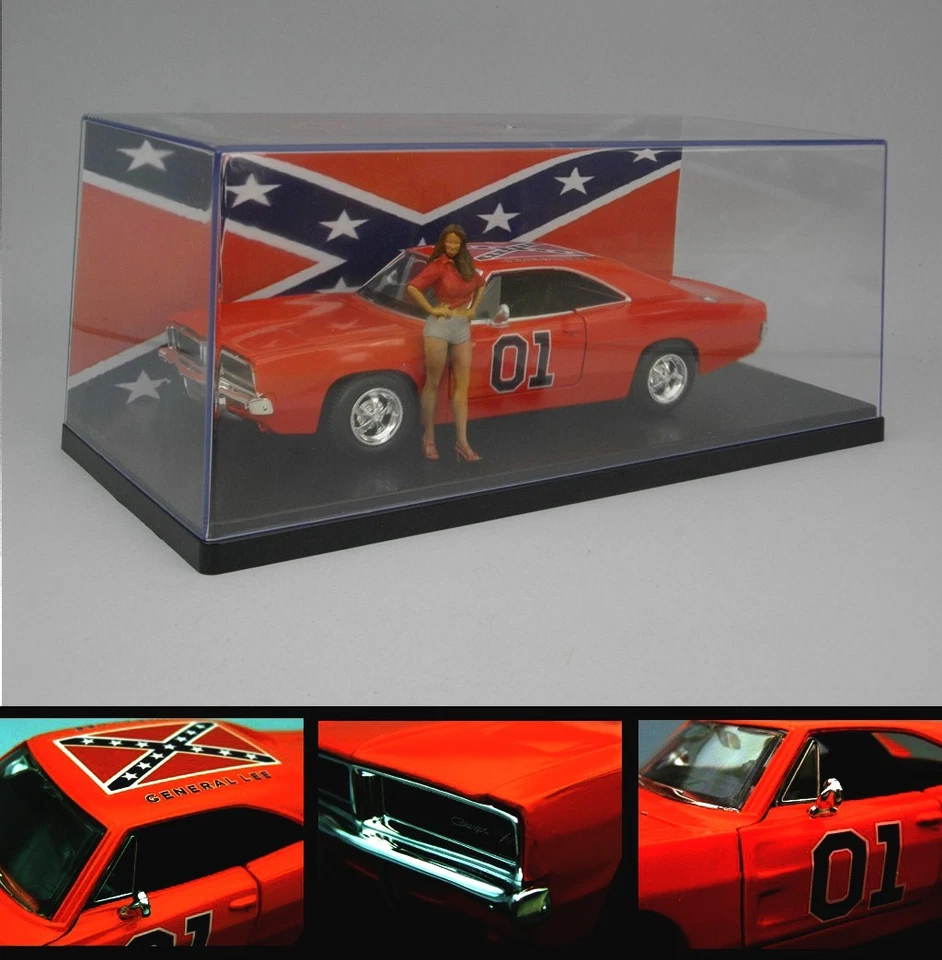 Dodge Charger R/T (1969) "Hazzard" 1:24 + Show Case + 3D Figure - Immagine 3 di 4
