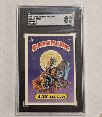 #ad 1985 Topps Garbage Pail Kids Series 1 Jay Decay #5B Checklist SGC 8 $65.00