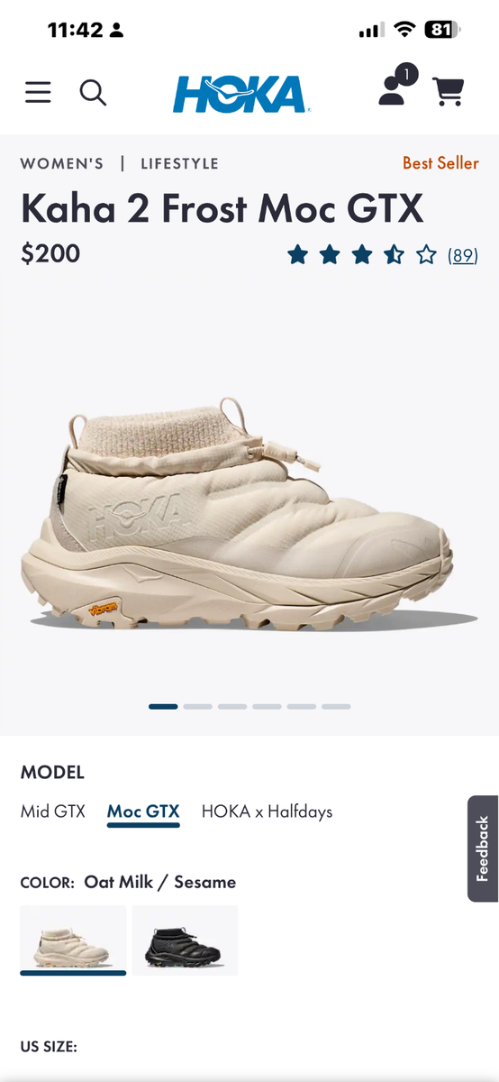 Super comfy HOKA Kaha 2 Frost Moc GTX shoes in Oat Milk. These are