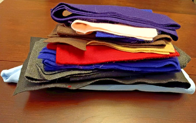 Lot Of Felt Remnants & Scrap Pieces Various Sizes, Colors - 1 LBS.