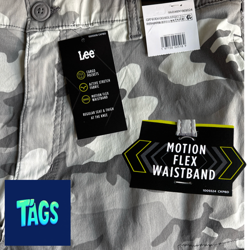 Lee Cargo Shorts Gray Camo Size 44 Regular Fit,Motion Flex Waistband,Stretch.NWT - Picture 4 of 4