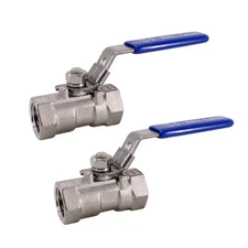 HFS(R) One Piece Ball Valve 3/8" NPT Female Stainless Steel 304, 1000 CWP, 2 PC
