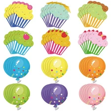 Best Yexiya 60 Pieces Colorful Cupcake Cutouts Birthday Classroom Bulletin Board