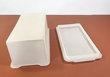 Vintage Tupperware Butter Keeper 1954 Cheese Box White USA Lid Seals 1/2 lb EUC
