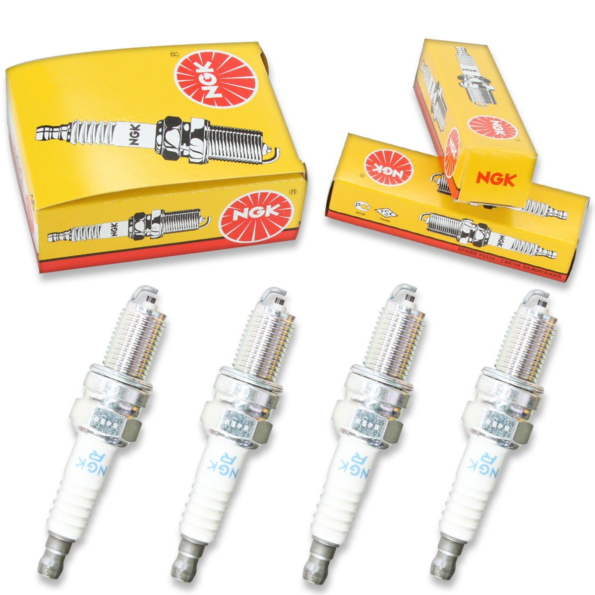 4pcs 04-08 Tohatsu MFS15B2 NGK Standard Spark Plugs 4-Stroke 15 HP Kit Set ov