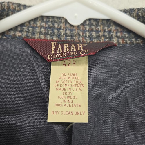 Abrigo Blazer Deportivo Farah Para Hombres 42R Tweed Gris Moteado 100% Lana Traje Chaqueta Nuevo - Imagen 7 de 16