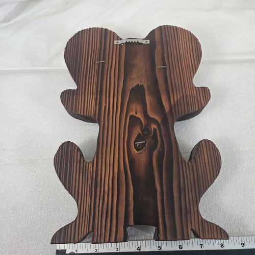 Handgeschnitzter Frosch aus Holz Wandbehang Deko mit Filzaugen & Zunge Akzent - Bild 6 von 7