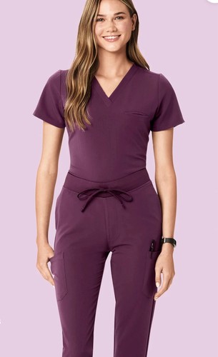Mandala Damen Pocket Top Scrubs Outfit Set Sangria Größe XXS