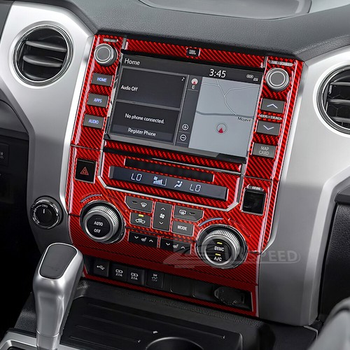 For Toyota Tundra 2014-21 Red Center Control Console Cover Sticker Carbon Fiber - Picture 5 of 9
