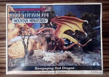 Rare OOP Thunderbolt Mountain Miniatures - Rampaging Red Dragon - Warhammer size