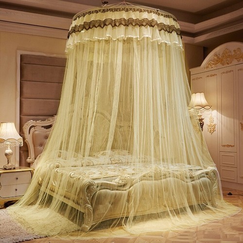 Romantic Bed Canopy Bedcover Curtain Round Dome Mosquito Net Bedding Decor - Picture 14 of 27
