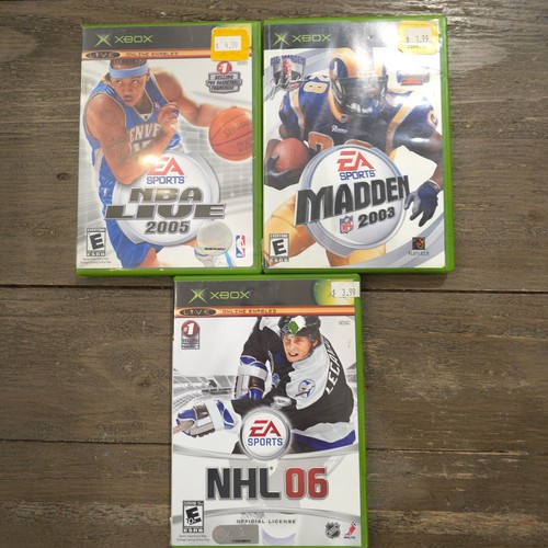 Original Xbox Spiele Lot 3 Spiele ALLE CIB KOMPLETT - NBA Madden NFL NHL Hockey