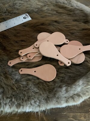 Leather key fob, Blank Tear Drop Shape 8 Ounce, Veg Tan Tooling, Packs Of 25.