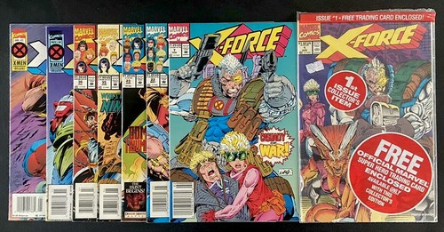 * X-Force 1, 7, 22, 23, 35, 36, 40, 42  Deadpool card Marvel Comics lot of 8 - Picture 1 of 12