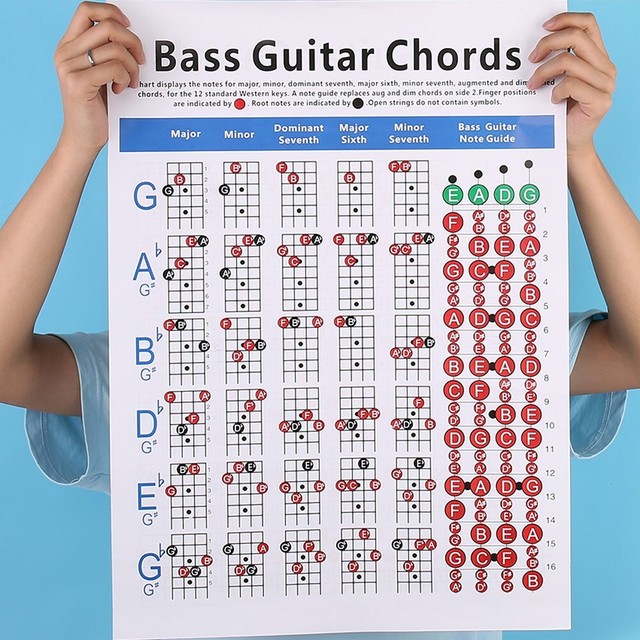 Teaching Chart Bass Chord Best Beginner Laminated Chord Portable Notes Teaching Chart Bass Chord Best Beginner Laminated Chord Portable Notes