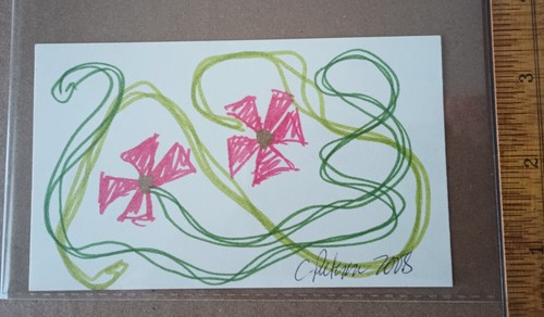 Flores y enredaderas, serie de bocetos 2008 C Peterson * Dibujo original con bolígrafos de tinta - Imagen 1 de 17