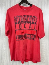 VTG 1987 Vision Street Wear Shirt Universal International National Local XL Red