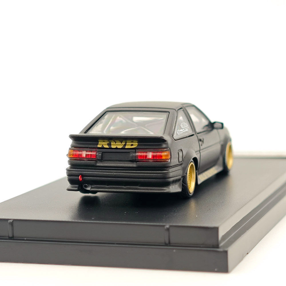 日本初の 1/64 STREET WARRIOR RWB AE86 Matte Black Diecast Models Car ミニカー