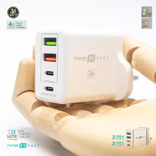 4Multi HOME Charger Port Fast PD Quick Charge QC 3.0 USB 2 USB-C DUAL Type C 36W - Picture 7 of 24