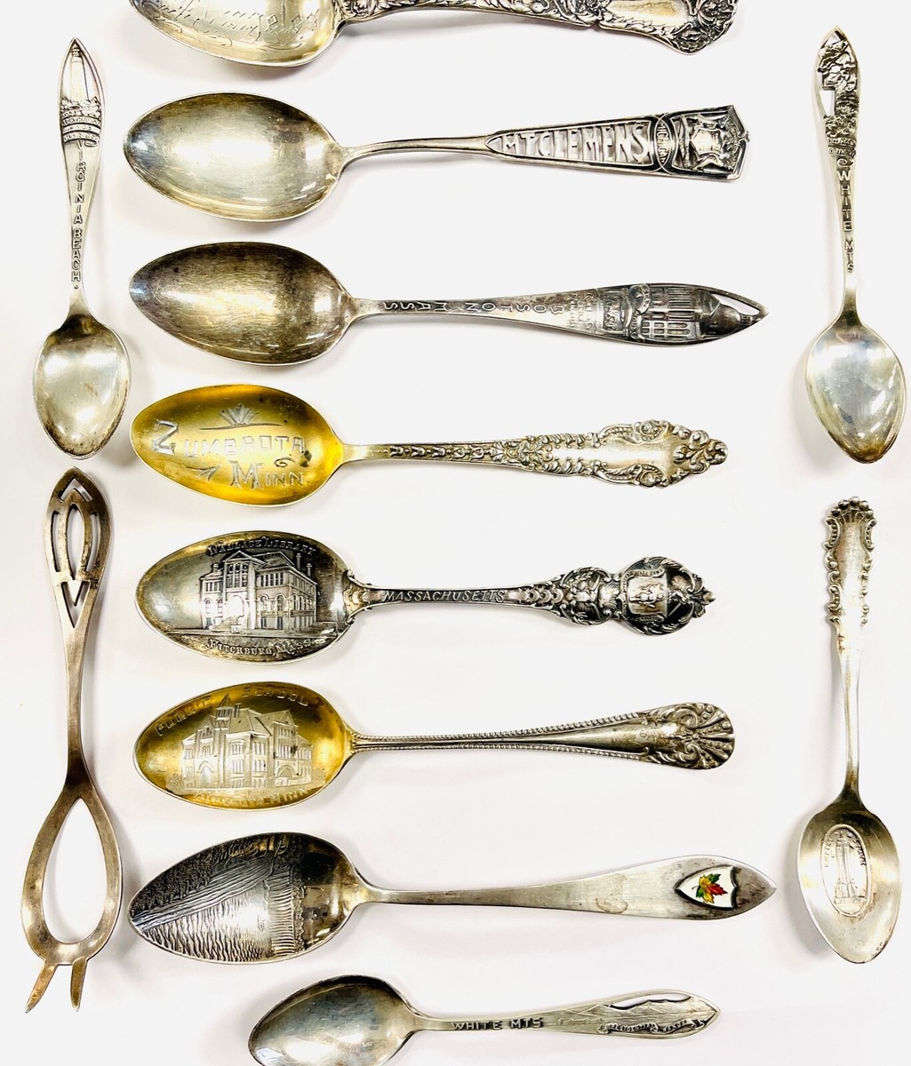 souvenir spoons ヴィンテージ　スプーン 57本 Vintage Souvenir Spoon Collectible Tokyo Japan Nickel silver