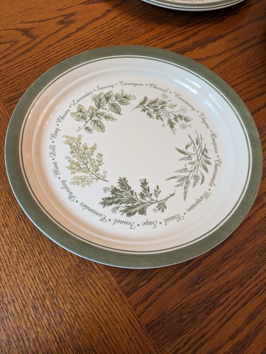 Corelle Thymeless Herbs set of 17 Dinner Plates 10.25" Corning Green Cream USA - Picture 7 of 22