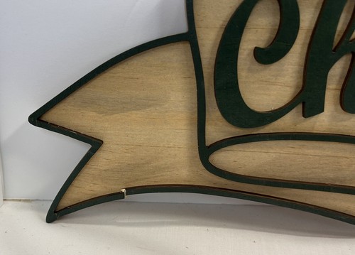 Vintage Hand Carved Wooden Christmas Magic Sign or Banner - Picture 3 of 4